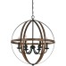 Westinghouse 6333600 Stella Mira Six-Light Indoor Chandelier, Barnwood and Oil Rubbed Bronze Finish