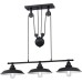 Westinghouse 6129400 Iron Hill Vintage-Style Three Light Indoor Pulley Pendant, Matte Black Finish