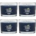 Yankee Candle Signature Votive Mini Candle Jar, Bayside Cedar Scent, Natural Soy Wax Blend Candle with Natural Fiber Wick, 1.3 OZ Glass Jar (Pack of 4)