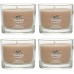 Yankee Candle Signature Votive Mini Candle Jar, Amber & Sandalwood Scent, Natural Soy Wax Blend Candle with Natural Fiber Wick, 1.3 OZ Glass Jar (Pack of 4)