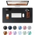 YSAGi Leather Desk Pad Protector, Office Desk Mat, Large Mouse Pad, Non-Slip PU Leather Desk Blotter, Laptop Desk Pad, Waterproof Desk Writing Pad for Office and Home (Black, 23.6" x 13.8")