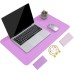YSAGi Non-Slip Leather Desk Pad, Waterproof Laptop Computer Desk Keyboard Mat, Table Protector Blotter Mat, Large Mouse Pad for Office/Work/Home/Decor(Purple, 23.6" x 13.7")